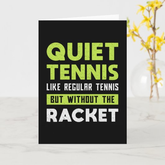 テニスマッチラケットプレイヤーコートスポーツギフトおもしろいギフト カード (黄色い花)