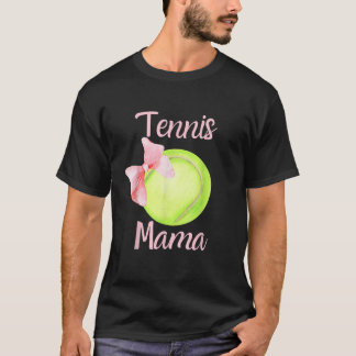 テニスマママピンクボウコケット名門私立校風の美学 Tシャツ