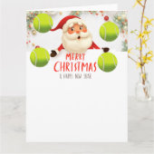 テニスメリークリスマステニスボール付き休日 カード (黄色い花)