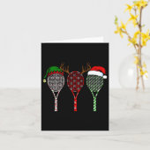 テニスメリークリスマス3テニスラケットクリスマス カード (黄色い花)