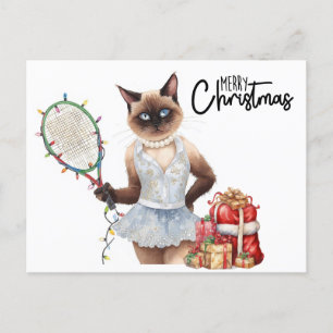 テニスメリークリスマスfor猫好き シーズンポストカード