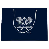 テニスモダンクラブネームスポーツチームネイビーブルースワッグ ラージペーパーバッグ (正面)