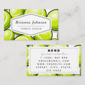 テニスモダンコーチインストラクターおもしろいボールパターン 名刺 (正面/裏面)