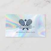 テニスモダンコーチミニマリストのホログラフィック 名刺 (正面)