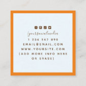 テニスモダンコーチ女子プレーヤーイラストレーション スクエア名刺 (裏面)