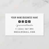 テニスモダンソーシャルメディアプレーヤーコーチクラブクール 名刺 (裏面)