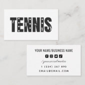 テニスモダンソーシャルメディアプレーヤーコーチクラブクール 名刺 (正面/裏面)