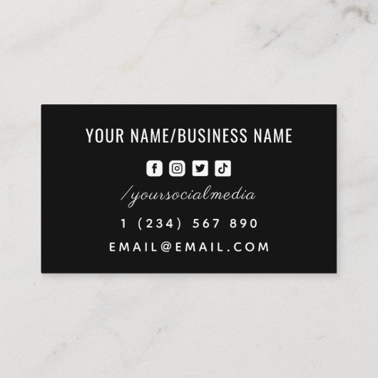 テニスモダンソーシャルメディアプレーヤーコーチクラブボール 名刺 (裏面)