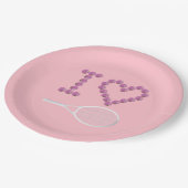 テニスモダンピンクパープルが大好き ペーパープレート (アングル)