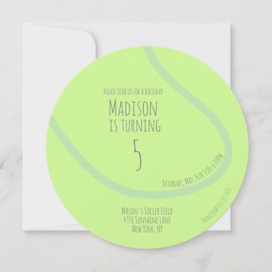 テニスモダンボールパーティの招待状 案内状 (正面)