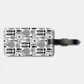 テニスモダン機器とアクセサリーパターン ラゲッジタグ (裏面横)