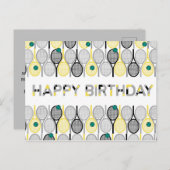 テニスモダン誕生日はがき ポストカード (正面/裏面)