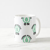 テニスモードON緑/白 コーヒーマグカップ (正面右)