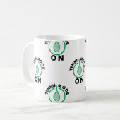 テニスモードON緑/白 コーヒーマグカップ (正面左)