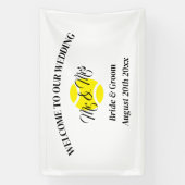 テニスユニークのバ結婚ナーサインへようこそ 横断幕 (縦)