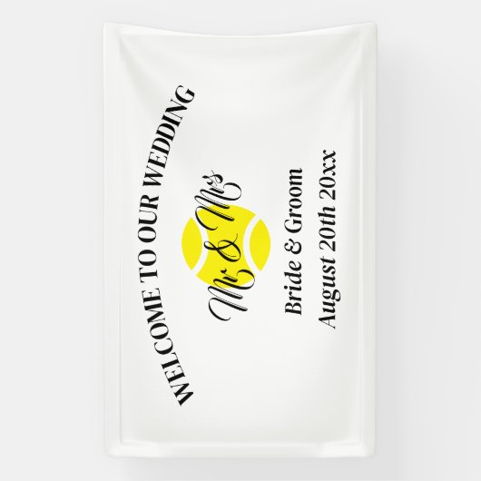 テニスユニークのバ結婚ナーサインへようこそ 横断幕 (縦)