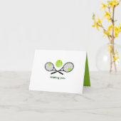 テニスユーモアのある誕生日カード カード (黄色い花)