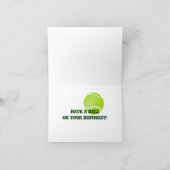 テニスユーモアのある誕生日カード カード (内部)