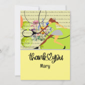 テニスライフはコートの女性選手により良い サンキューカード (正面)