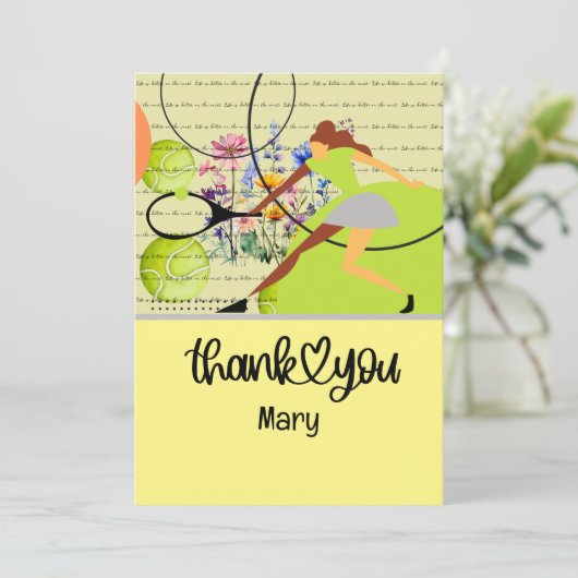 テニスライフはコートの女性選手により良い サンキューカード (スタンド正面)