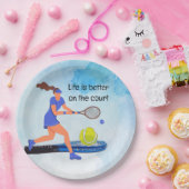 テニスライフはコートの水彩画の方が良い ペーパープレート (パーティー)