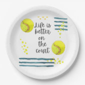 テニスライフはコートの水彩画の方が良い ペーパープレート (正面)