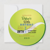 テニスラウンド誕生日パーティーの招待状 招待状 (正面)