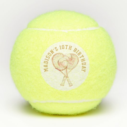 テニスラグジュアリーガールバースデーフォト テニスボール (正面)