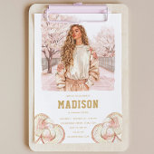 テニスラグジュアリーティーンガールバースデーピンクゴールド 招待状