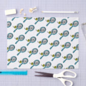 テニスラケットおよび球パターンティッシュペーパー 薄葉紙 (クラフト)