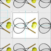 テニスラケットおよび球 ファブリック (タイル)