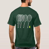 テニスラケットおよび球 Tシャツ (裏面)