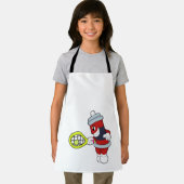 テニスラケットでテニスのスプレーをする エプロン (インサイチュ)