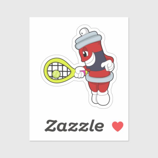 テニスラケットでテニスのスプレーをする シール (シート)