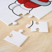 テニスラケットでテニスのスプレーをする ジグソーパズル (側面)