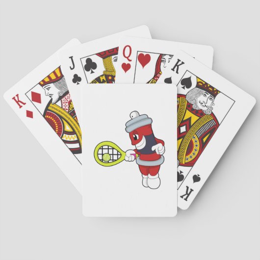 テニスラケットでテニスのスプレーをする トランプ (裏面)