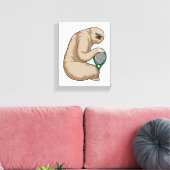 テニスラケットでテニスのスロッス キャンバスプリント (インサイチュ (リビング))