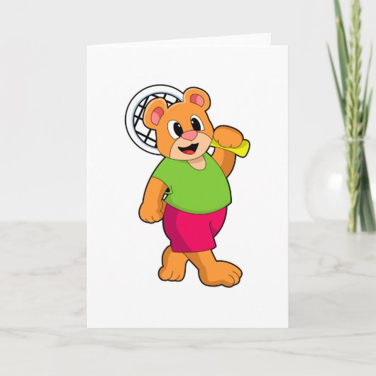 テニスラケットでテニスをする カード (正面)