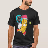 テニスラケットでテニスをする Tシャツ (正面)
