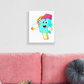 テニスラケットとテニスのアイスクリーム キャンバスプリント (インサイチュ (リビング))