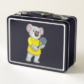 テニスラケットとテニスのコアラ メタルランチボックス (裏面)