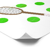 テニスラケットとテニスボール ポスター (角)