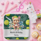 テニスラケットとテニス愛好家のためのボール ペーパープレート (パーティー)