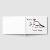 テニスラケットとハート結婚のゲストb付きボール ゲストブック (全面)