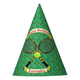 テニスラケットとバナー紙パーティー帽子 パーティーハット