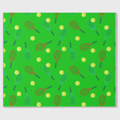 テニスラケットとボーパターン(の模様が)あるル ラッピングペーパー (フラット)