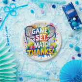 テニスラケットとボールでパーティーありがとう ペーパープレート (パーティー)