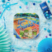 テニスラケットとボールでパーティーありがとう ペーパープレート (パーティー)