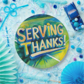 テニスラケットとボールでパーティーありがとう ペーパープレート (パーティー)