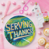 テニスラケットとボールでパーティーありがとう ペーパープレート (パーティー)